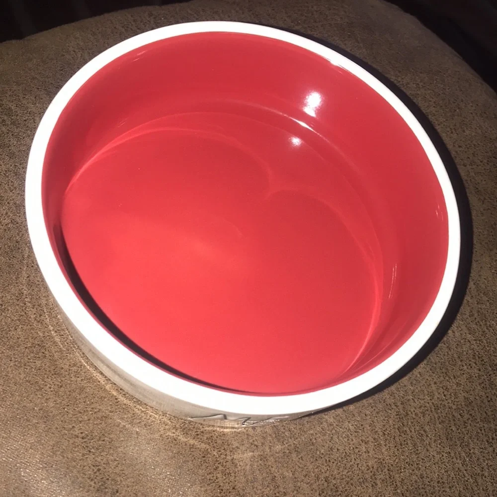 Rae Dunn by Magenta “MEOW” Ceramic Cat Kitten Bowl Red Interior